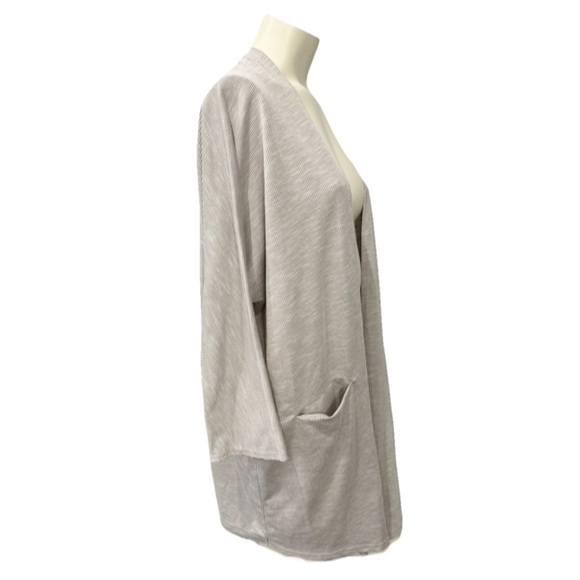 DONNI Women’s Sandwash Cardigan OSFA Open Front Gray Pockets Casual Layering - Picture 2 of 8